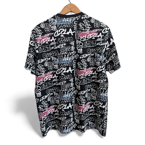 Guess Men's Large Graffiti Print Short Sleeve T Shirt - Picture 2 of 6